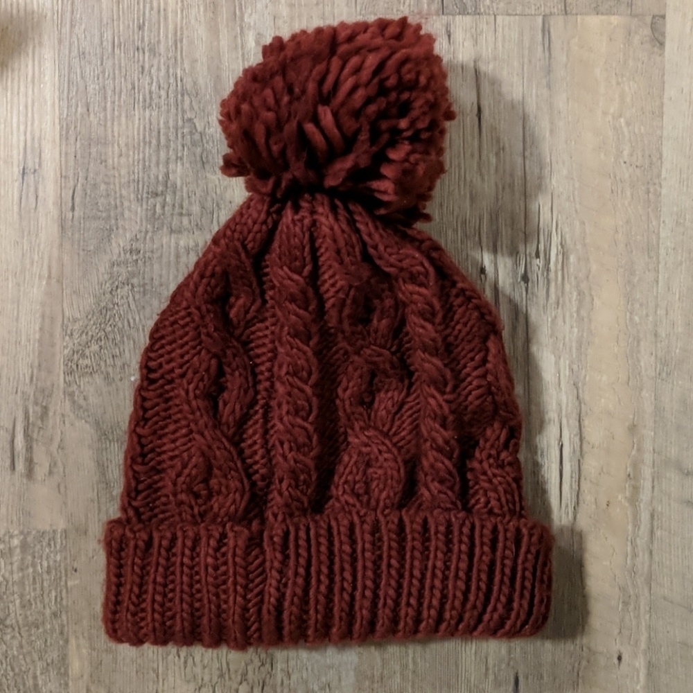 winter knit pom pom beanje